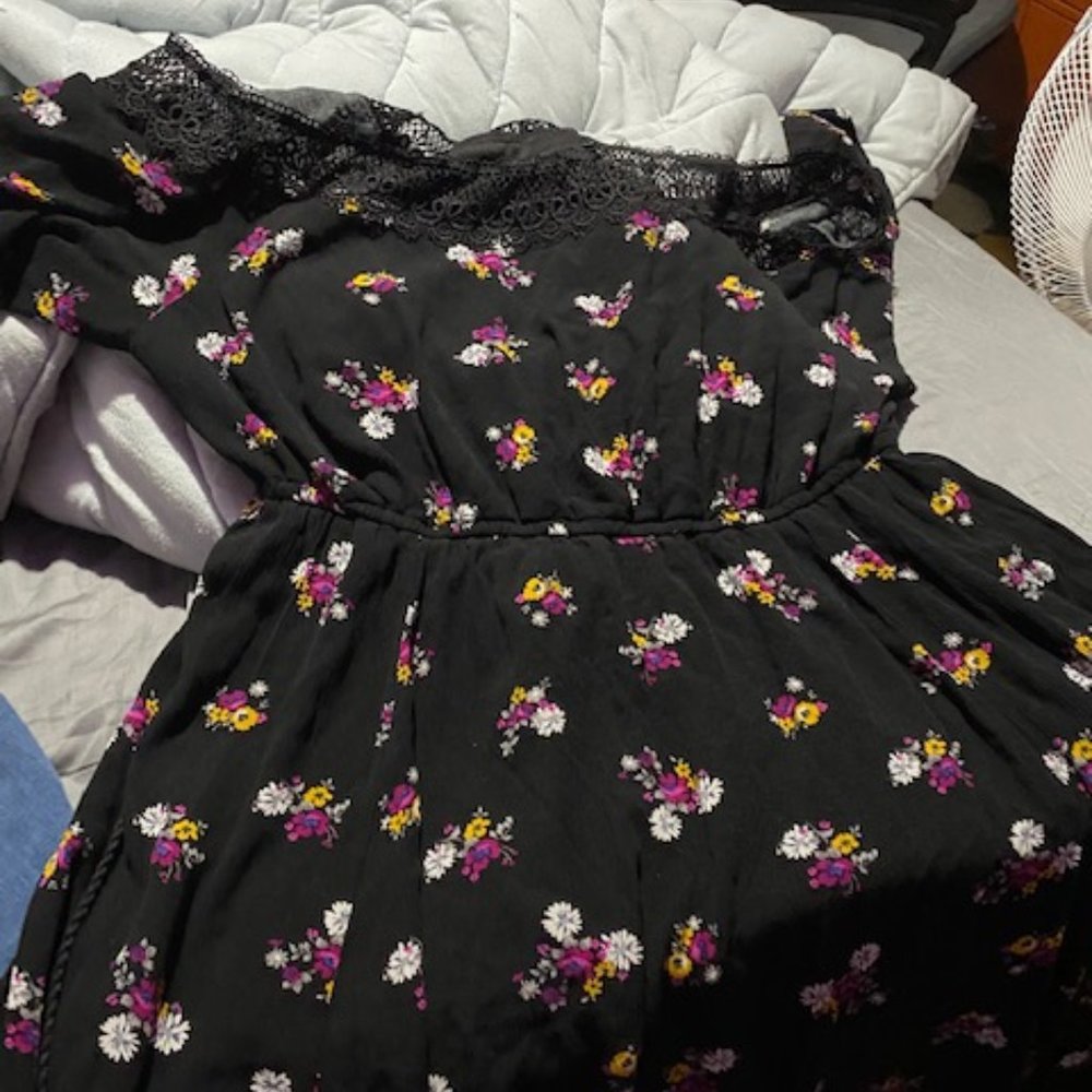 Black floral dress